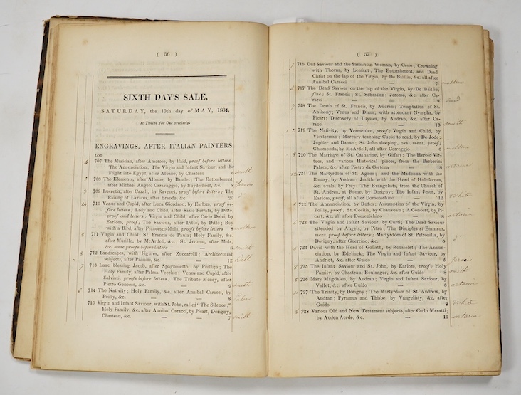 Early 19th century Auction Catalogue - Mr. Phillips [the auctioneer] - A Catalogue of a Valuable and Extensive Collection of Ancient and Modern Prints, the Property of a Nobleman of High Rank [the Duke of Buckingham]…Wil